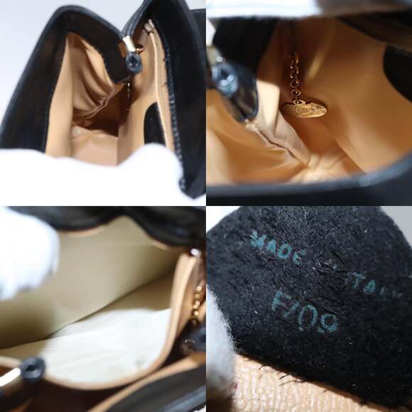 CELINE Shoulder Bag Leather Black Gold - Picture 12 of 12